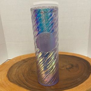 Starbucks Swirl Holographic Pearl Coffee Tumbler NWT